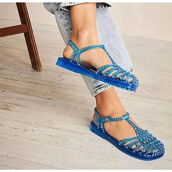 New Free People x Jeffrey Campbell Margot Embellished Flats Size 7 - Picture 2 of 7